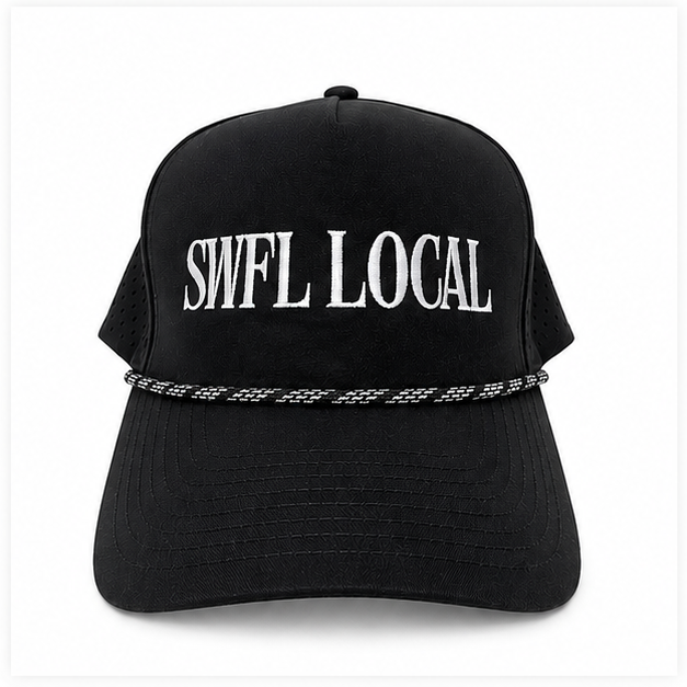 SWFL Local Black Performance Rope Hat